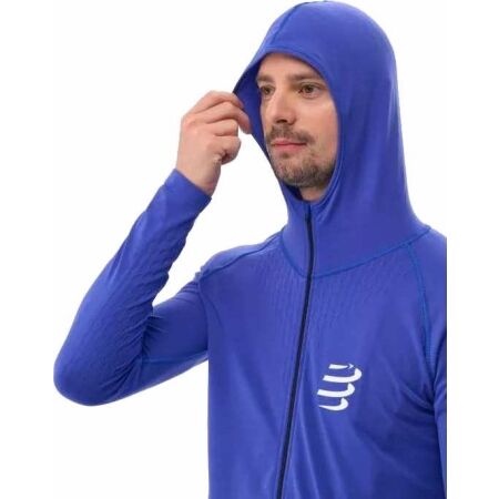 Pánská sportovní mikina - Compressport 3D THERMO SEAMLESS HOODIE ZIP - 4